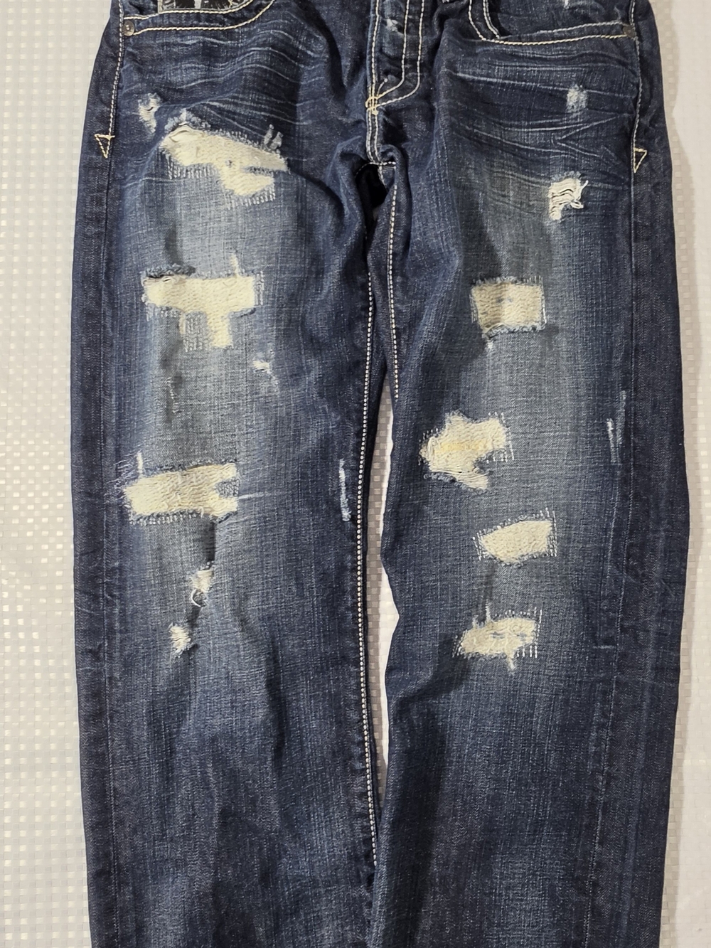 GUESS Jeans "Rebel" Regular Straight Distressed Denim Jeans Men's 33x32 Y2K